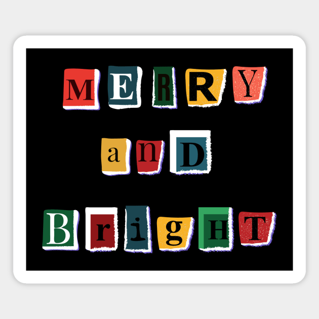 Merry & Bright Magnet by RainbowAndJackson